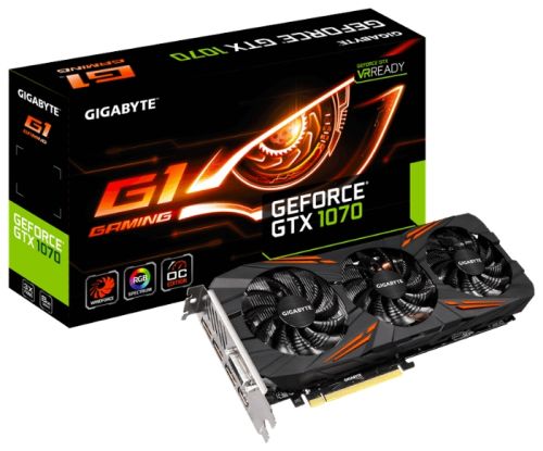 Видеокарта GIGABYTE GeForce GTX 1070 G1 GAMING, 8G.