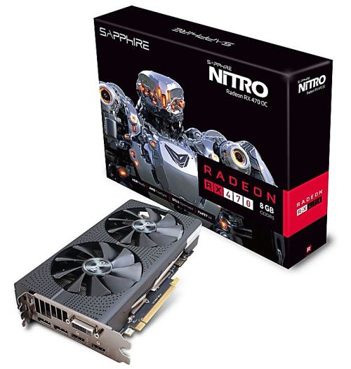 Tarjeta de video SAPPHIRE NITRO Radeon™ RX 470 8G D5 OC para minar.