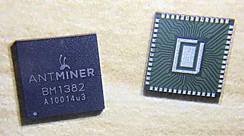 Original BM1382 Bitcoin miner chip (for Antminer S4).
