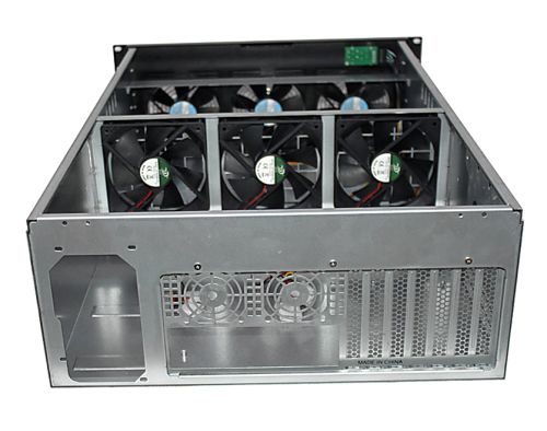 4W closed case for 6 GPU cart with 6 fan.