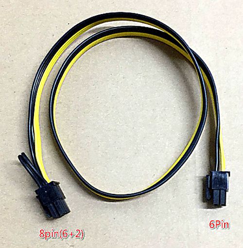 Cable connecting 6Pin Male to 6 + 2Pin Male.