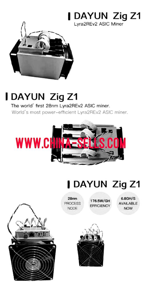 Zig Z1, 6.8GH / s, 1200W, 28nm (Lyra2REv2 asic miner).