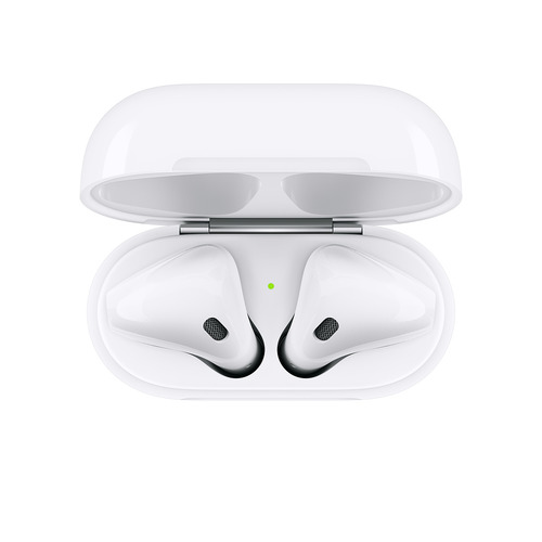 AirPods headphones with charging case.