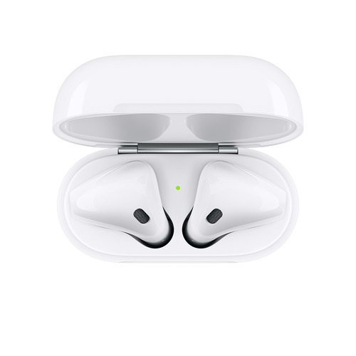 AirPods headphones with charging case.