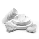 Biodegradable eco-friendly compostable disposable tableware set (150 pcs.).