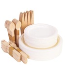 Биоразлагаемый экологически чистый компостируемый набор столовой одноразовой посуды (250 шт.), var. 2.