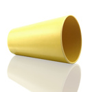 Copa de fibra de bambú reutilizable, 350ml, amarilla.