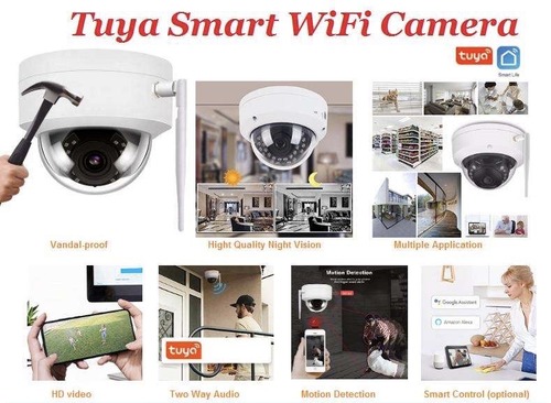 TUYA Smart WiFi camera, vandal proof, AP-B134CL10-TY, 1.0MP. TUYA Smart WiFi camera, vandal proof, AP-B134CL10-TY, 1.0MP.