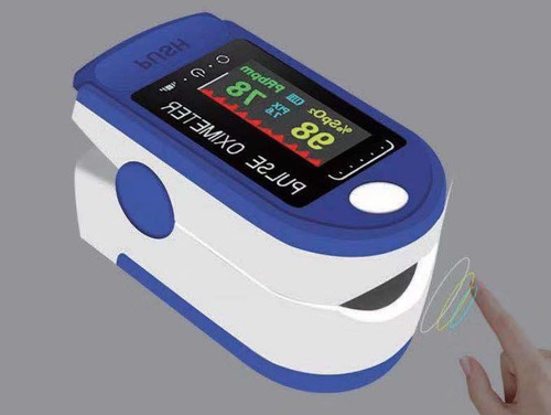 Fingertip pulse oximeter with TFT screen.