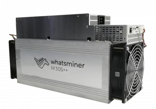 Whatsminer M30S++, 112Th/s, 3472W (SHA-256, BTC).