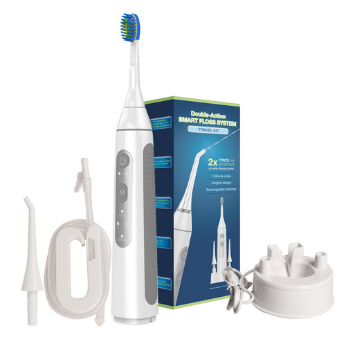 Portable smart water flosser, 2 in 1 (with toothbrush).