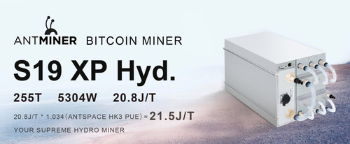 Antminer S19 XP Hyd., 255Th/s, 5304W, SHA-256 (BTC/ BCH/ BSV) Hydro-cooling miner.